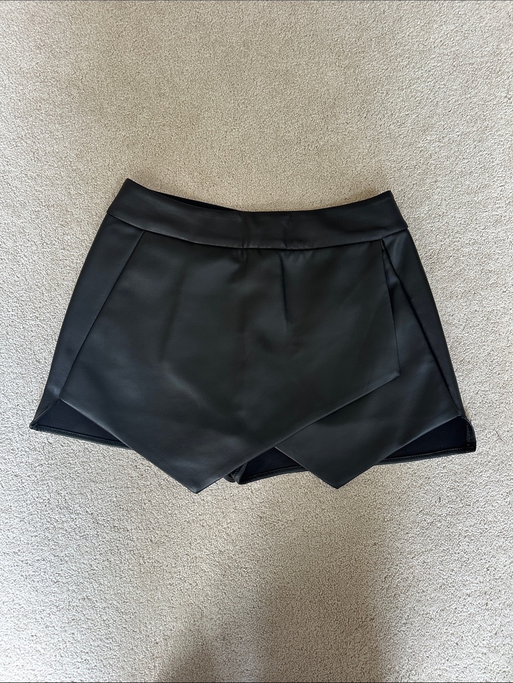 Design Lab Black Pleather Envelope Skort